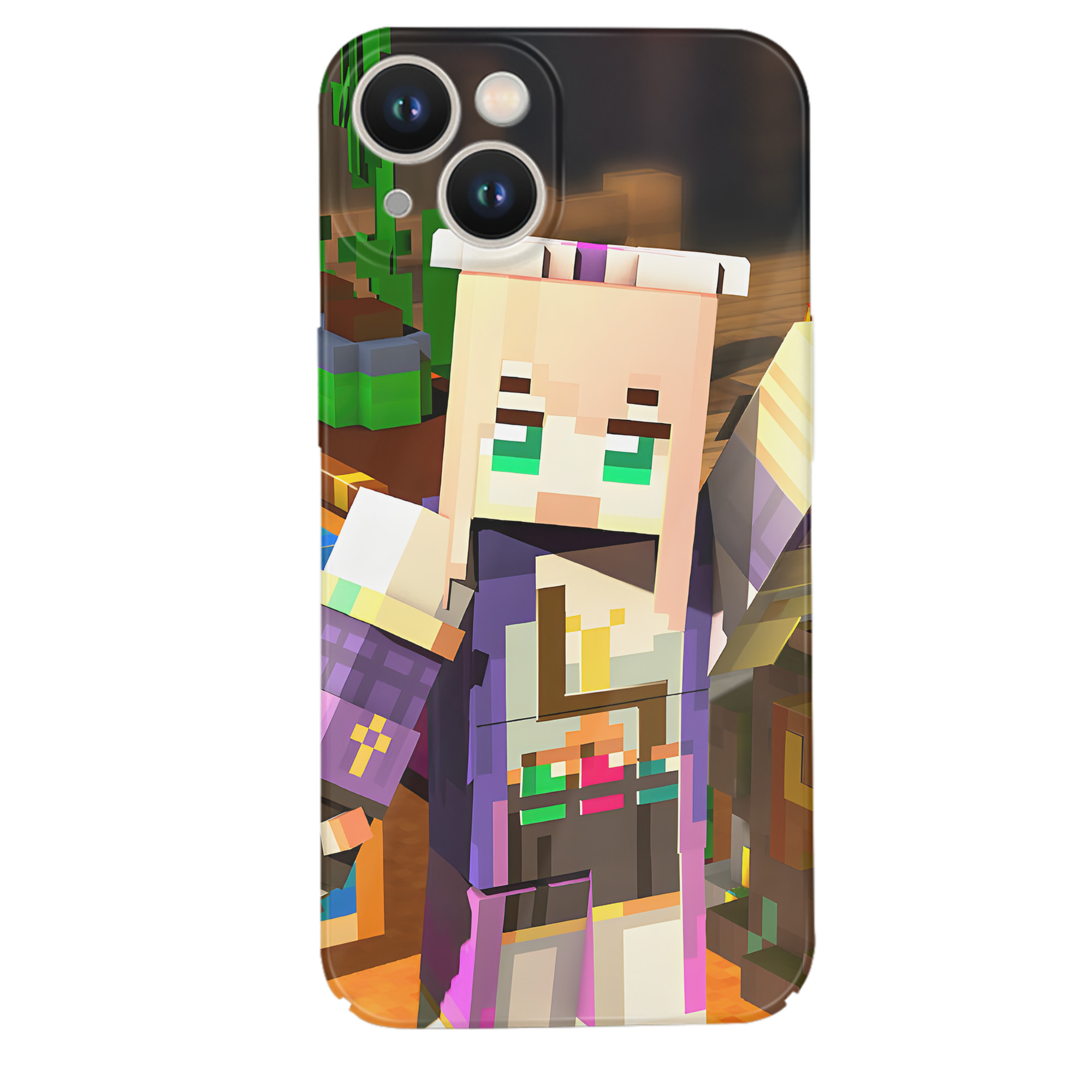 （画像用） マインクラフト ブロックの世界 Minecraft MC Block world 【iPhone 14シリーズ対応】ハードケース